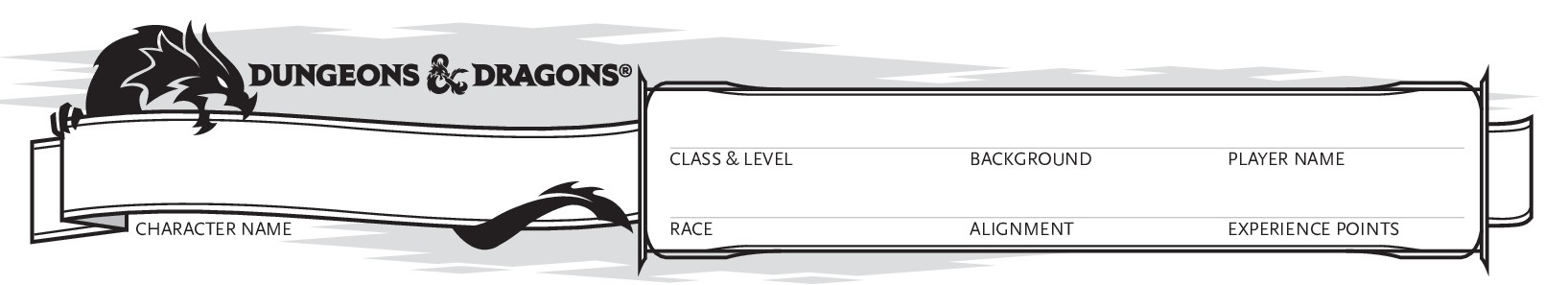 Top section of Character Sheet